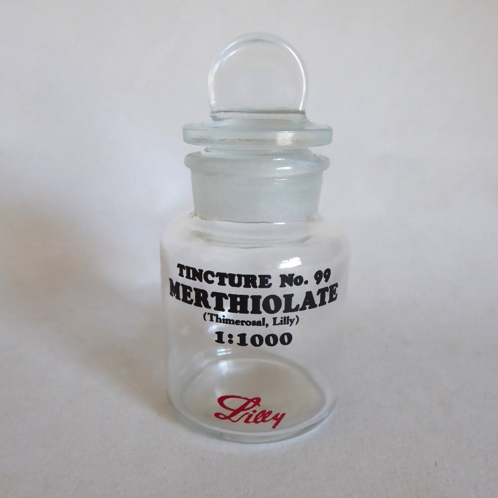 VINTAGE LILLY TINCTURE NO 99 MERTHIOLATE PHARMACY GLASS BOTTLE ODDITY
